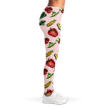 Watercolor Vegan Pattern Print Women's Leggings