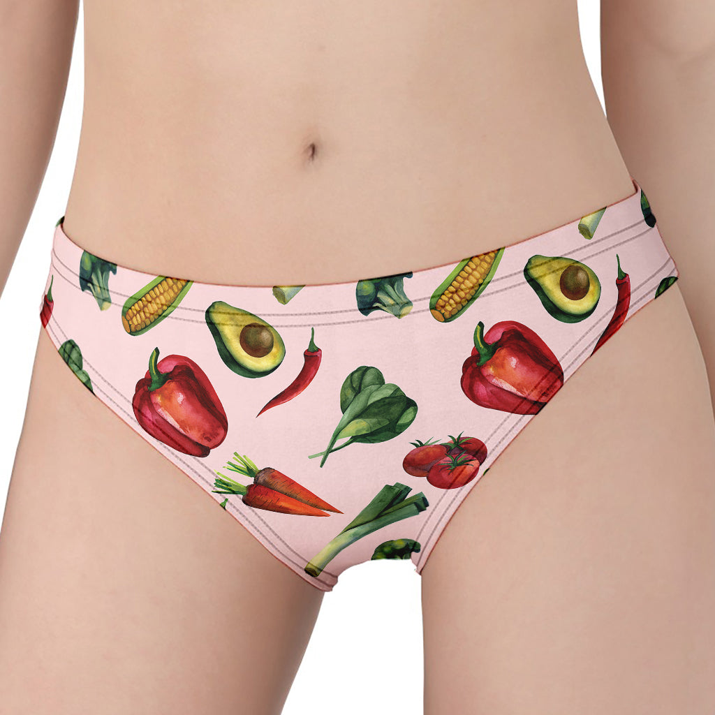 Watercolor Vegan Pattern Print Women's Panties