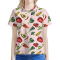 Watercolor Vegan Pattern Print Women's Polo Shirt