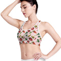 Watercolor Vegan Pattern Print Women's Sports Bra