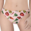 Watercolor Vegan Pattern Print Women's Thong