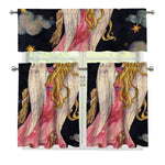 Watercolor Virgo Zodiac Sign Print 3 Piece Kitchen Curtains