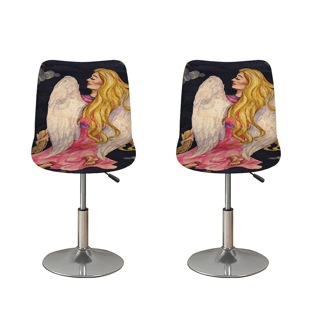 Watercolor Virgo Zodiac Sign Print Bar Stool Covers