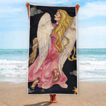 Watercolor Virgo Zodiac Sign Print Beach Towel
