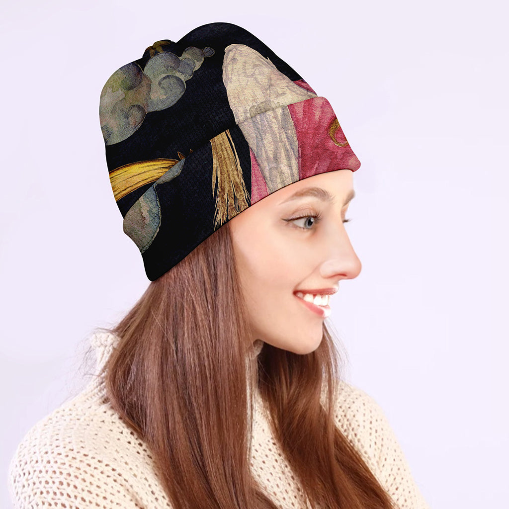 Watercolor Virgo Zodiac Sign Print Beanie