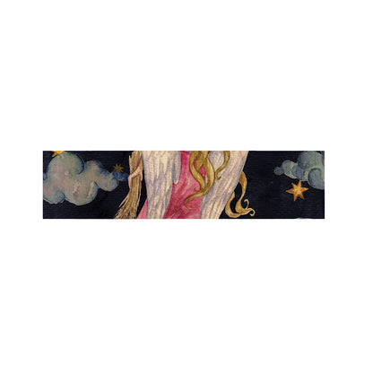 Watercolor Virgo Zodiac Sign Print Bed Runner