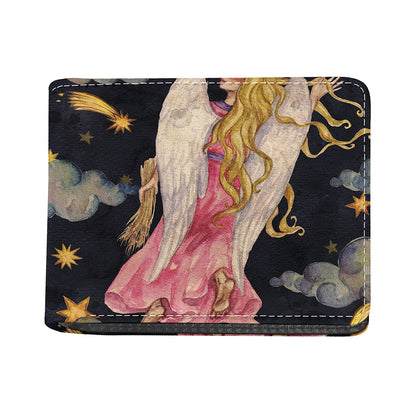 Watercolor Virgo Zodiac Sign Print Bifold Wallet
