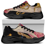 Watercolor Virgo Zodiac Sign Print Black Chunky Shoes