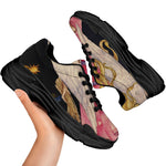 Watercolor Virgo Zodiac Sign Print Black Chunky Shoes