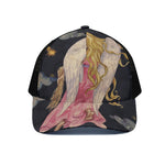 Watercolor Virgo Zodiac Sign Print Black Mesh Trucker Cap