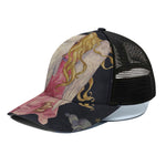Watercolor Virgo Zodiac Sign Print Black Mesh Trucker Cap