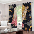 Watercolor Virgo Zodiac Sign Print Dimout Grommet Curtains