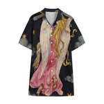 Watercolor Virgo Zodiac Sign Print Cotton Hawaiian Shirt