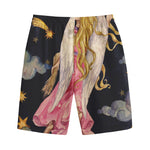 Watercolor Virgo Zodiac Sign Print Cotton Shorts