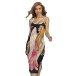 Watercolor Virgo Zodiac Sign Print Cross Back Cami Dress