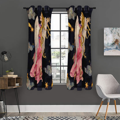 Watercolor Virgo Zodiac Sign Print Curtain