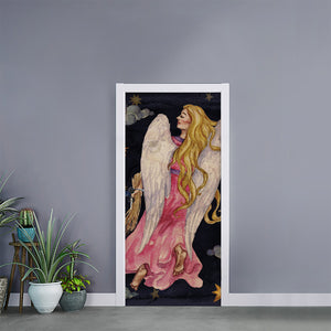 Watercolor Virgo Zodiac Sign Print Door Sticker