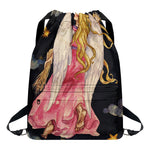 Watercolor Virgo Zodiac Sign Print Drawstring Backpack