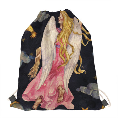 Watercolor Virgo Zodiac Sign Print Drawstring Bag