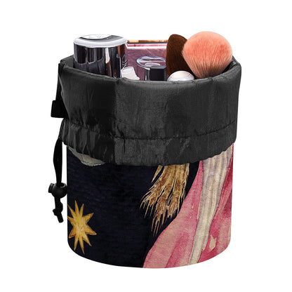 Watercolor Virgo Zodiac Sign Print Drawstring Makeup Bag