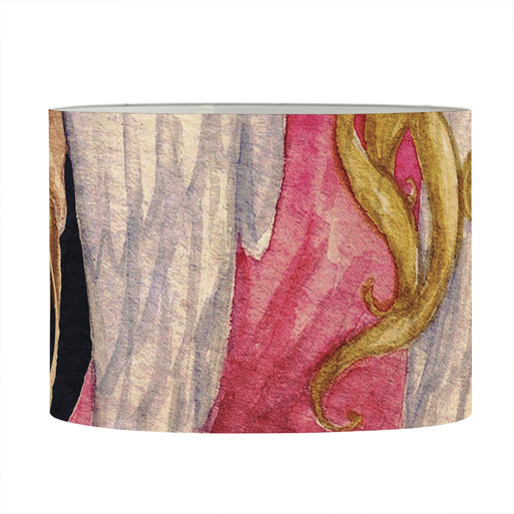 Watercolor Virgo Zodiac Sign Print Drum Lamp Shade