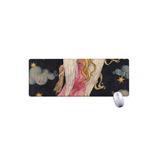 Watercolor Virgo Zodiac Sign Print Extended Mouse Pad
