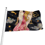 Watercolor Virgo Zodiac Sign Print Flag