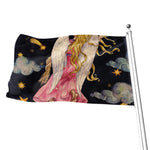 Watercolor Virgo Zodiac Sign Print Flag