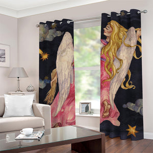 Watercolor Virgo Zodiac Sign Print Grommet Curtains