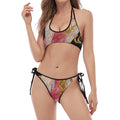 Watercolor Virgo Zodiac Sign Print Halter Scoop Tie Side Bikini