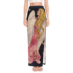 Watercolor Virgo Zodiac Sign Print High Slit Maxi Skirt