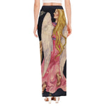 Watercolor Virgo Zodiac Sign Print High Slit Maxi Skirt