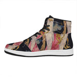 Watercolor Virgo Zodiac Sign Print High Top Leather Sneakers