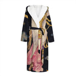 Watercolor Virgo Zodiac Sign Print Hooded Bathrobe