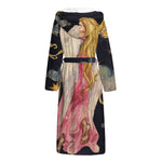 Watercolor Virgo Zodiac Sign Print Hooded Bathrobe