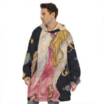 Watercolor Virgo Zodiac Sign Print Hoodie Blanket