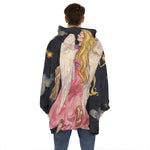 Watercolor Virgo Zodiac Sign Print Hoodie Blanket