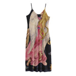 Watercolor Virgo Zodiac Sign Print Jersey Midi Cami Dress