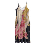 Watercolor Virgo Zodiac Sign Print Jersey Midi Cami Dress