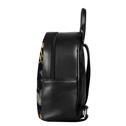 Watercolor Virgo Zodiac Sign Print Leather Backpack