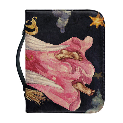 Watercolor Virgo Zodiac Sign Print Leather Bible Cover
