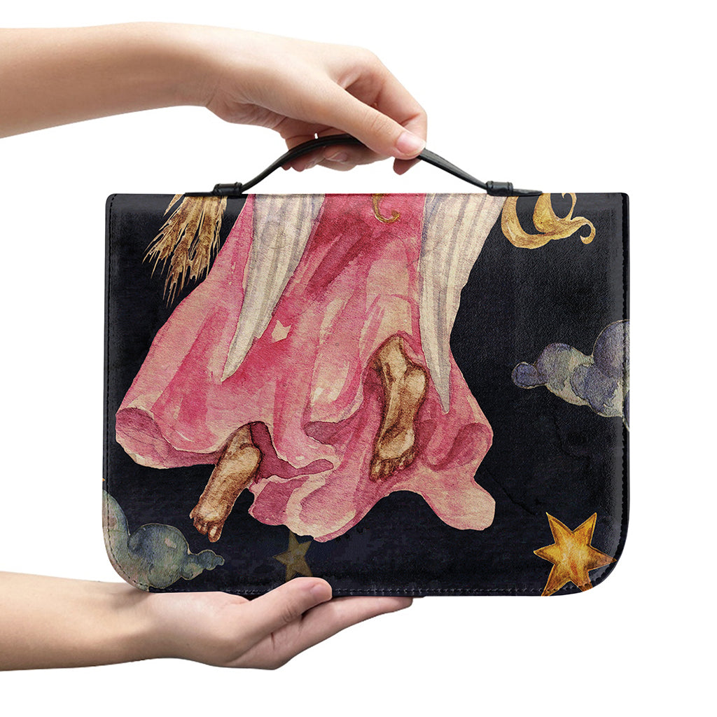 Watercolor Virgo Zodiac Sign Print Leather Bible Cover