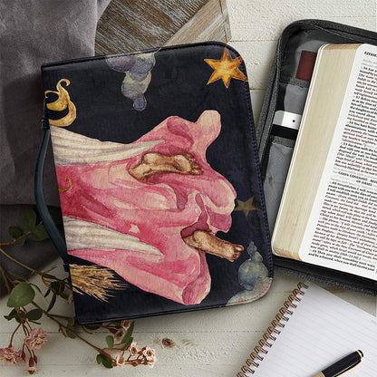Watercolor Virgo Zodiac Sign Print Leather Bible Cover
