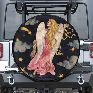 Watercolor Virgo Zodiac Sign Print Leather Spare Tire Cover