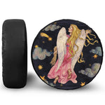 Watercolor Virgo Zodiac Sign Print Leather Spare Tire Cover