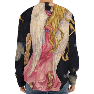 Watercolor Virgo Zodiac Sign Print Long Sleeve Baseball Jersey