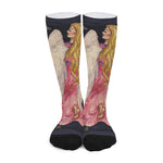 Watercolor Virgo Zodiac Sign Print Long Socks