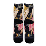 Watercolor Virgo Zodiac Sign Print Long Socks