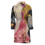 Watercolor Virgo Zodiac Sign Print Men's Bathrobe
