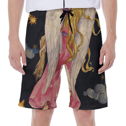 Watercolor Virgo Zodiac Sign Print Men's Beach Shorts